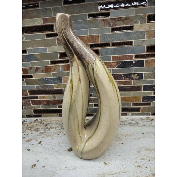 Vintage Vase La Dolce Vita, Reactive Sand Collection, 14.5" Eclectic Decor - Picture 4 of 6